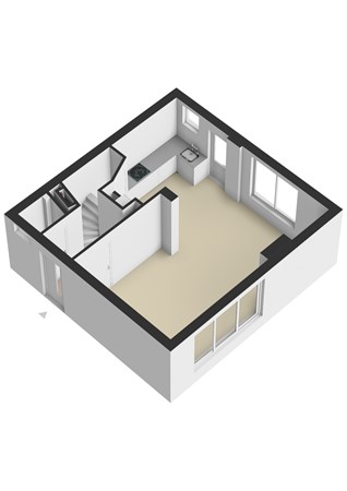 Plattegrond - Klimopstraat 11, 6413 SE Heerlen - Klimopstraat 11 Heerlen - Begane grond 3D.jpg